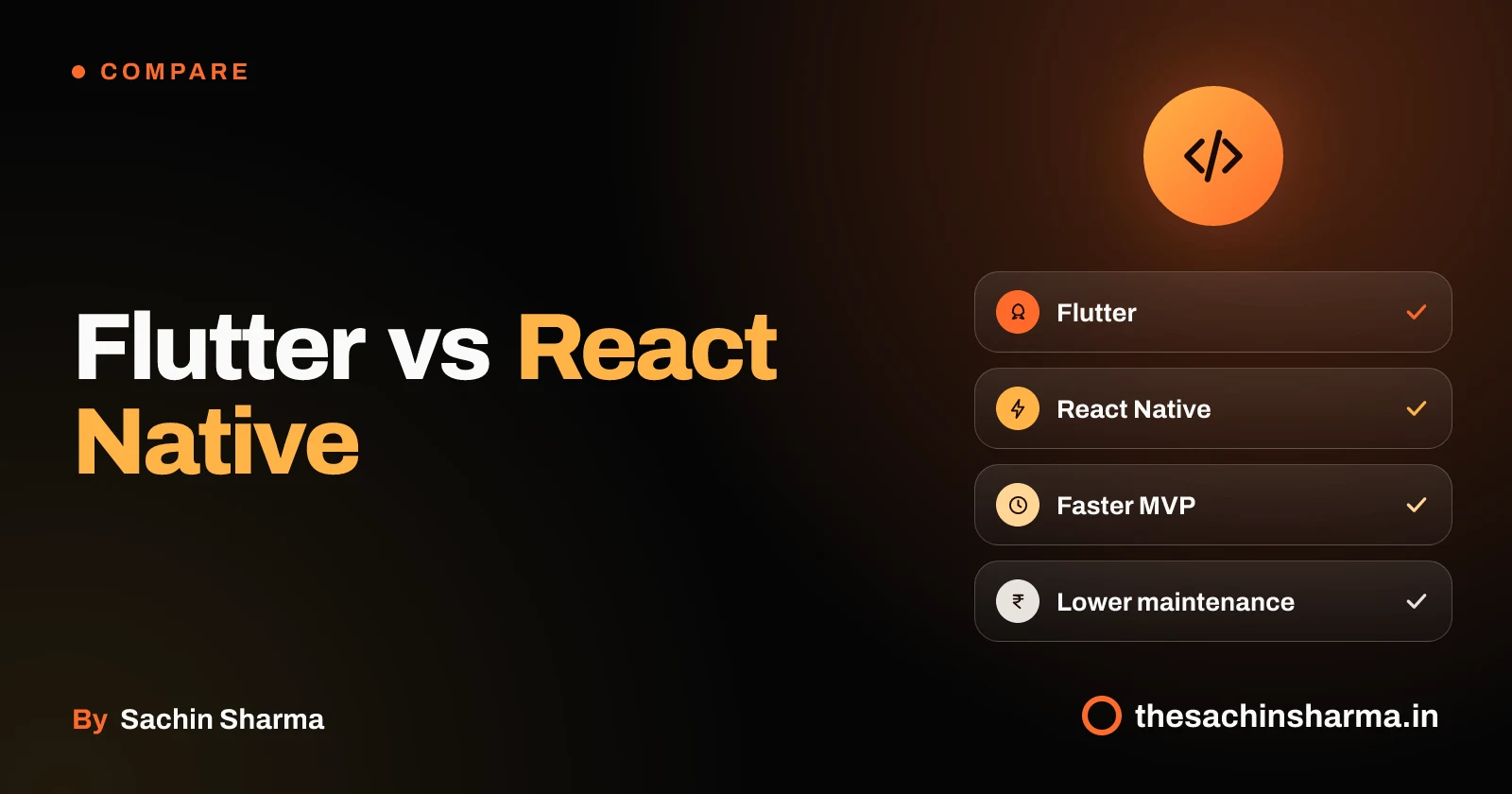 Two code paths compared: Flutter direct rendering vs React Native bridge