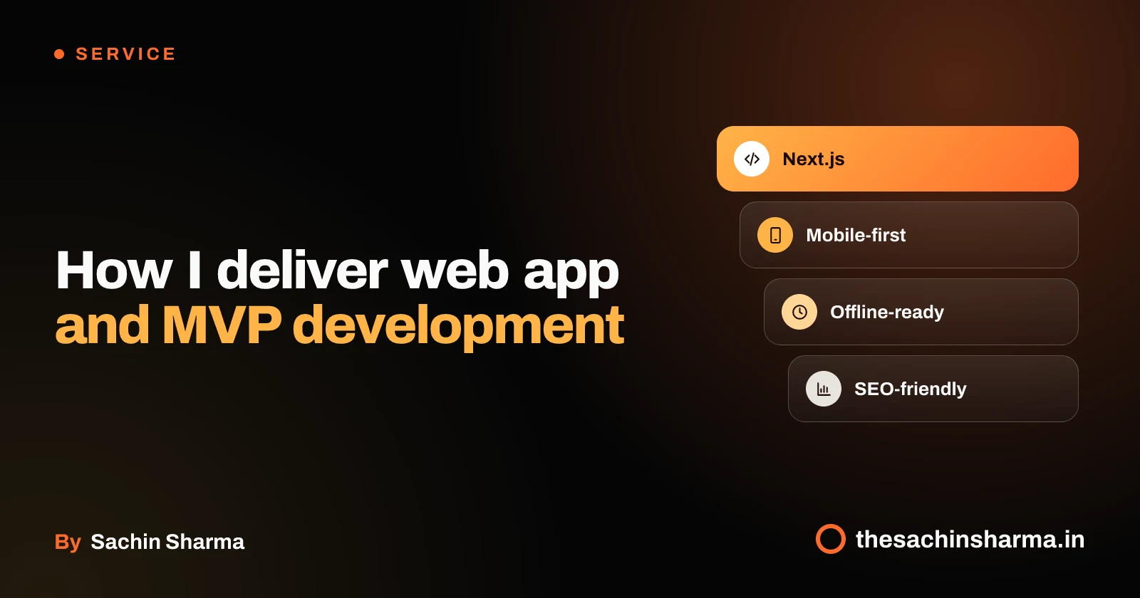 Stacked layers showing code, mobile, offline, and SEO features of a web app